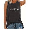 Однотонная майка с графическим принтом, повседневная майка без рукавов с круглым вырезом для весны и лета, женская одежда