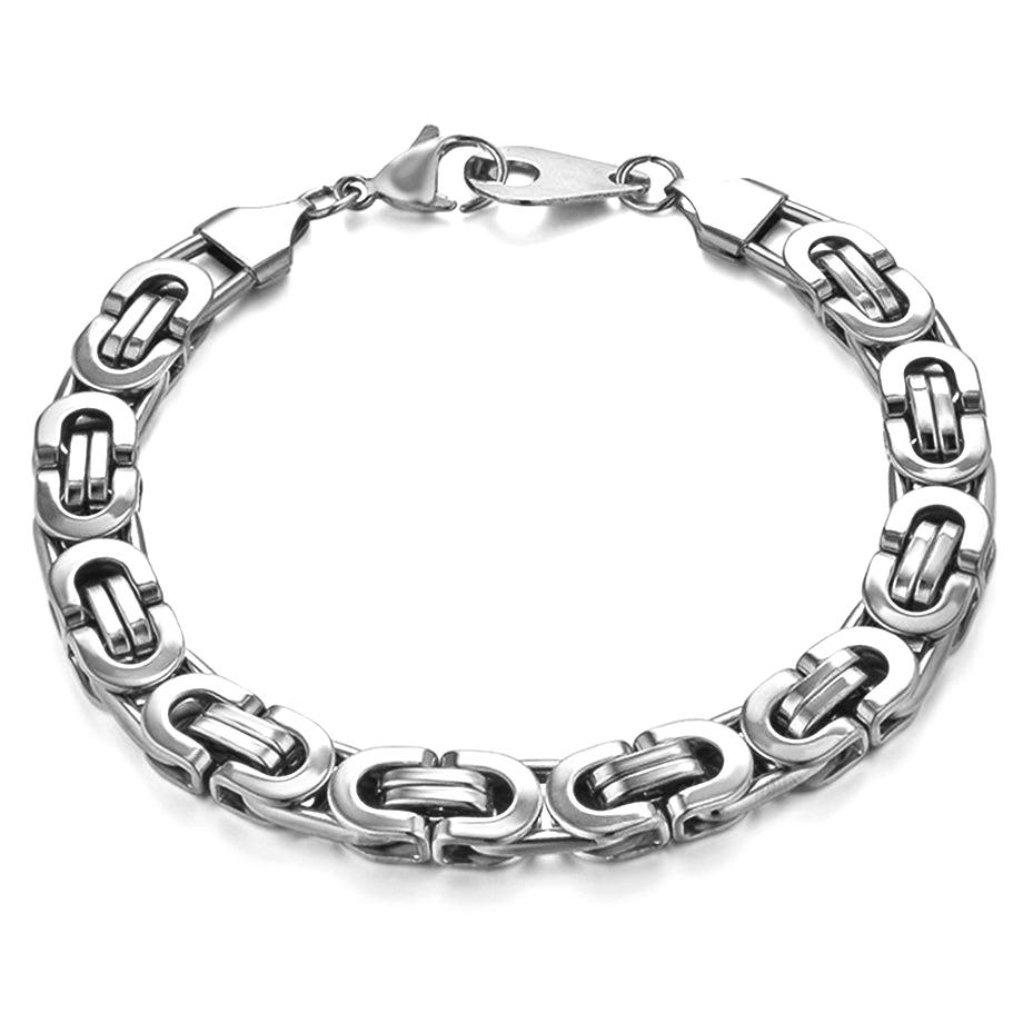 Newest 316L Stainless Steel Bracelet Men Wholesale Wristband 8mm Gold Color Male Hand Chain Link Bracelet Hip Hop Jewelry