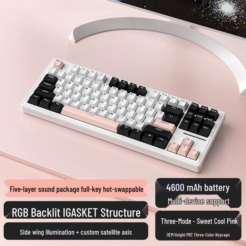 Беспроводная RGB механическая игровая клавиатура Xinmeng M87 с Bluetooth, настраиваемая, с горячей заменой свитчей, проводной/беспроводной режимы