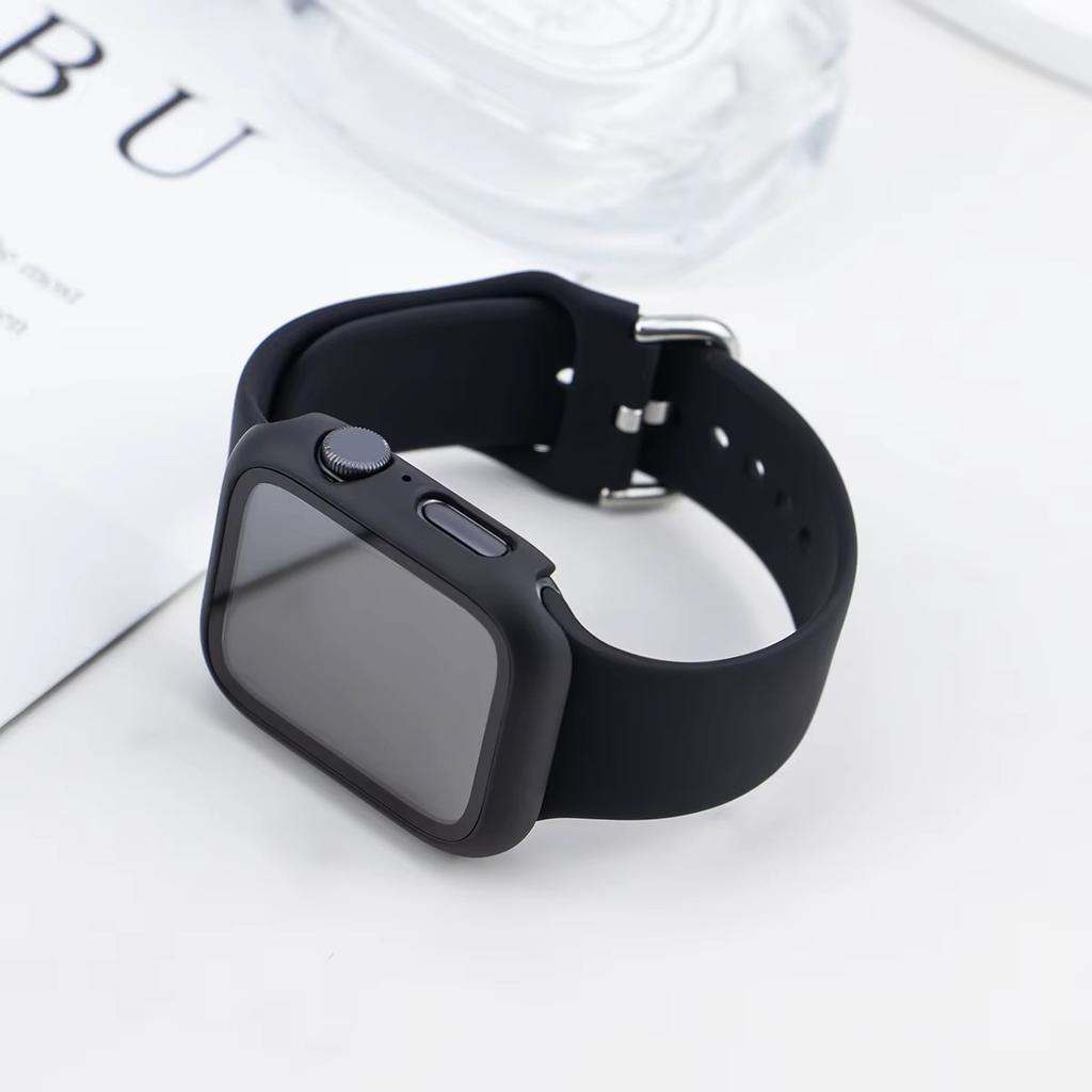 1 упаковка 3-в-1 Совместимый ремешок для Apple Watch 38 мм 40 мм 41 мм 42 мм 44 мм 45 мм 49 мм, Мягкий силиконовый спортивный ремешок для IWatch Series SE 9 8 7 6 5 4 3 2 1