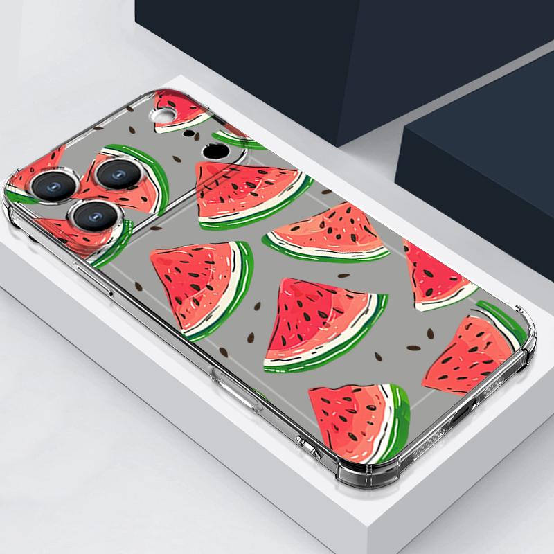 Силиконовый чехол для телефона с рисунком вишни Для iPhone 17 Pro Max 16 15 Pro Max 14 13 12 Pro Max 11 Ударопрочный Мягкий ТПУ Прозрачная крышка