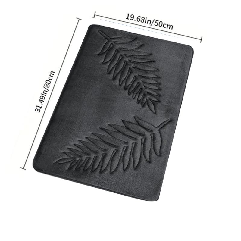 3 Piece Bathroom Mat Memory Foam Ultra Soft and Absorbent Leaf Bath Rugs Thick Washable For Bathroom Toilet Tub Mat Set