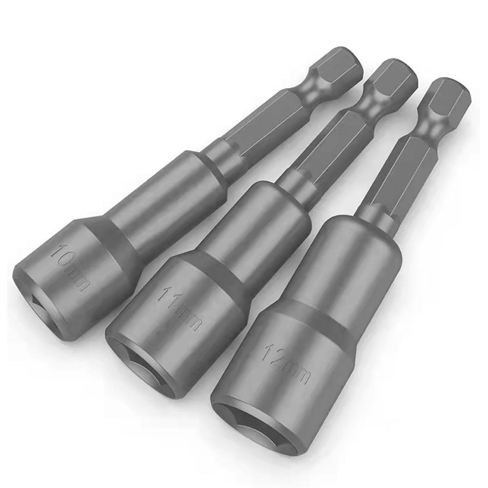 6 мм-19 мм Магнитная ударная головка для гаек, отвертка, набор шестигранных ключей 1/4, адаптер для сверл, набор головок для ударных дрелей