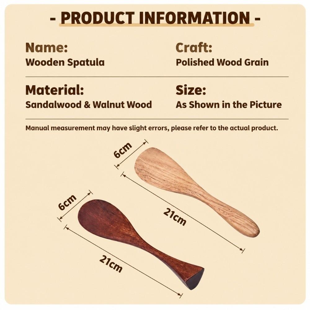 Ergonomic Handle Wooden Rice Paddle Smooth Surface Solid Wood Rice Spoon Household Cooking