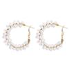3 Pairs Bohemia Hoop Earrings Crystal Beads Gold Earrings Trend Jewelry Dangle Earrings  Women