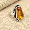 Уникальный медовый топаз, драгоценный камень ручной работы, кольцо из стерлингового серебра 925 пробы, подарок для женщин