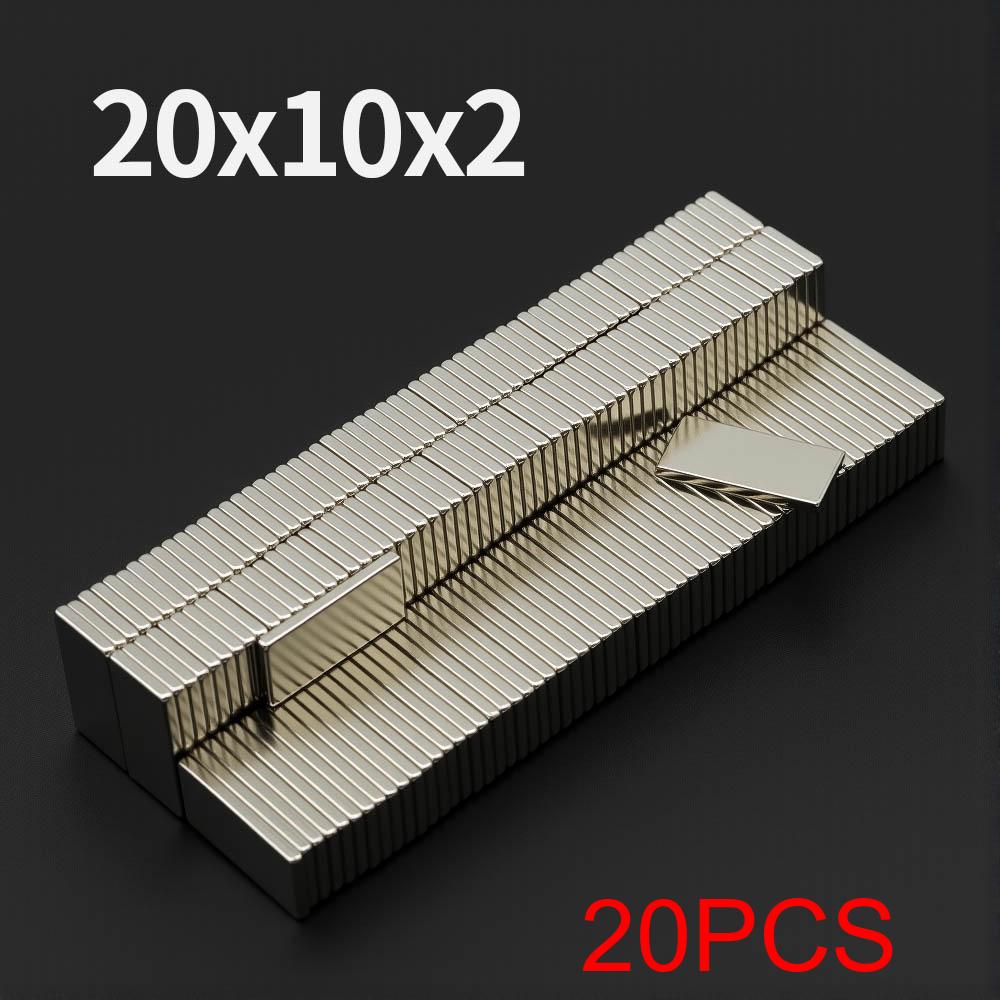 20x10x2 мм Мощный Неодимовый Магнит N35 NdfeB Постоянный Магнитный Блок Супер Сильные Магниты для Холодильника DIY