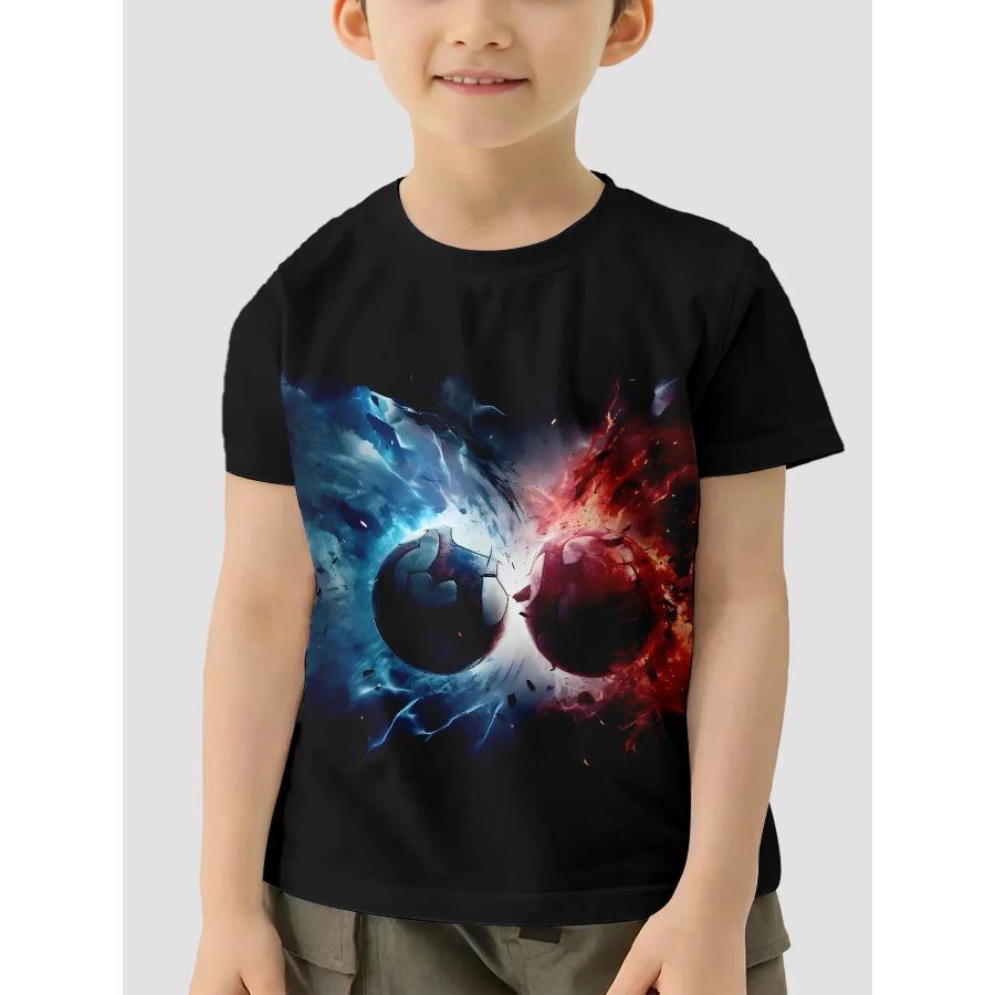 Футболка с принтом «Футбол» 3D, футболки для мальчиков и девочек, повседневная футболка для детей 2–8 лет, подростковая детская одежда, топы, детская одежда 2024 года, круто