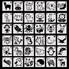 Koonafy Template 36 Animal Shape Stencil Sheet Panda Cat Cute Plate Painting Stationery Present DIY Handmade Design Drafting Stencil Octopus Sheep