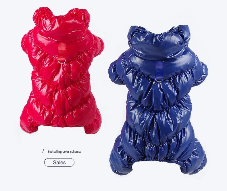 Теплая хлопковая одежда для собак и кошек на осень/зиму - Дизайн на четыре лапы с пряжкой для маленьких пород, таких как тедди, бишон и померанский шпиц