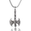 Personalized Vintage Viking Axe Men'S Titanium Steel Pendant, Necklace
