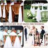 5 Pcs White Veil Wedding Aisle Decoration Outdoor Wedding White Tutu Bow Wedding Pew Bows  Wedding