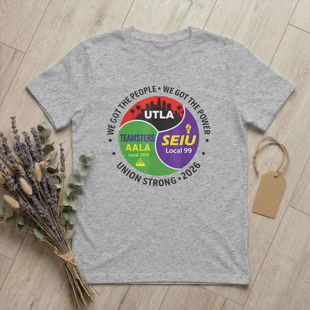 Футболка унисекс Labor MoveUnisext UTLA SEIU AALA с круглым вырезом, 100% хлопок. Футболки We Got The People, больших размеров, мерч
