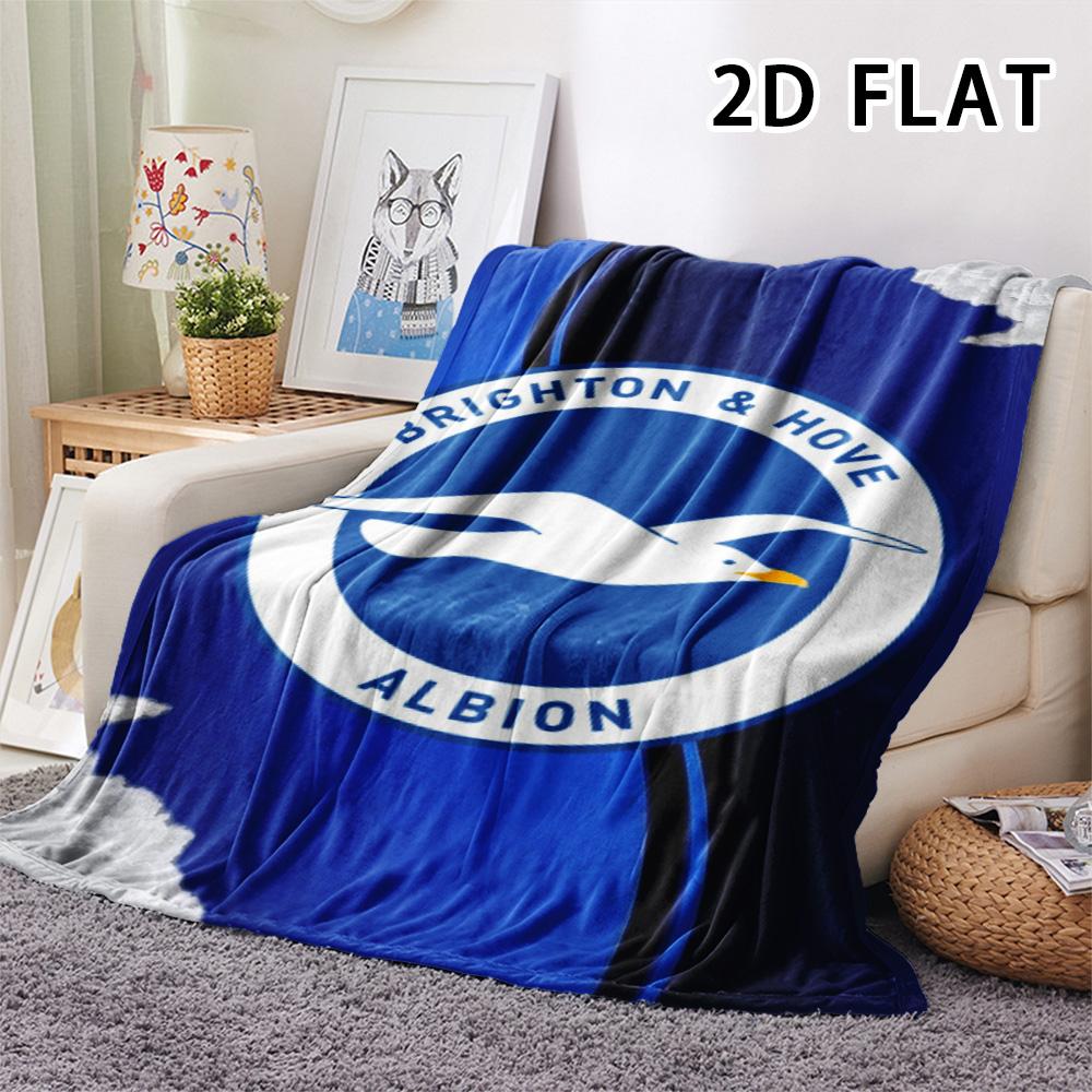 1Pc Brighton Print Flannel Blanket, High quality Comfortable for All Seasons, Home Decor, Warmth and Comfort, Perfect for Christmas Gifts