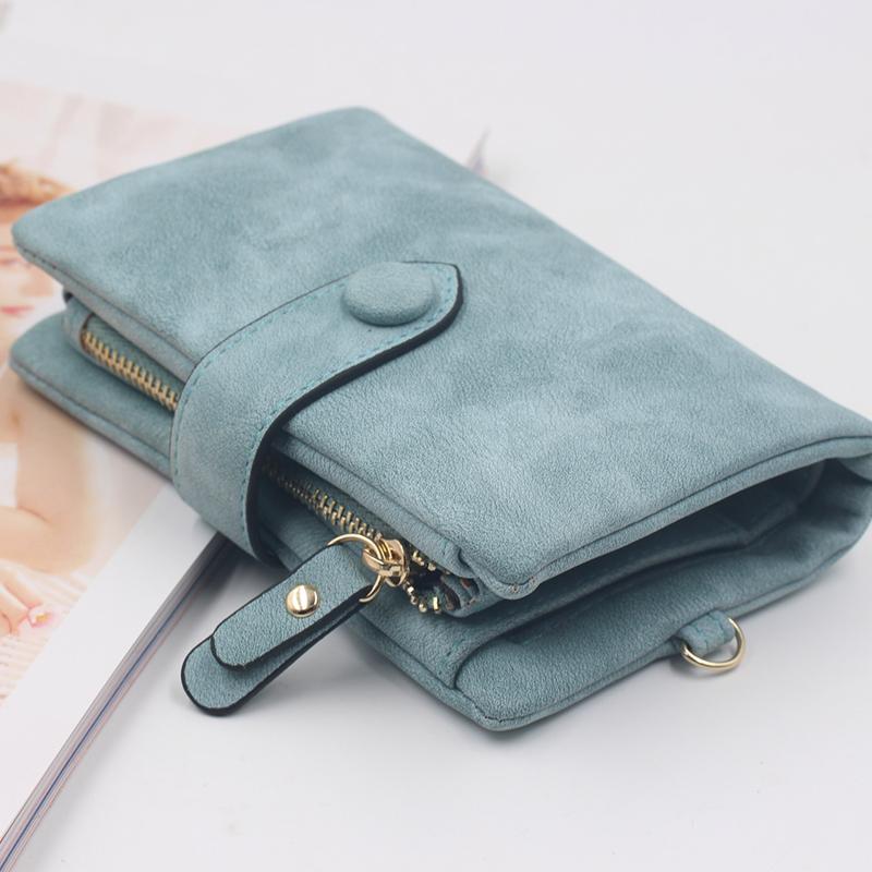 Women Korean Style Matte Hand-held Wallet Credit Cards Holder Wallet Purse