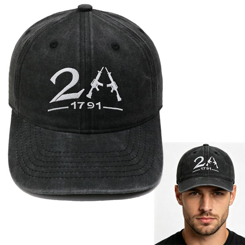 New A--Embroidered baseball cap Washed retro men's and women's casual outdoor sports sun hat