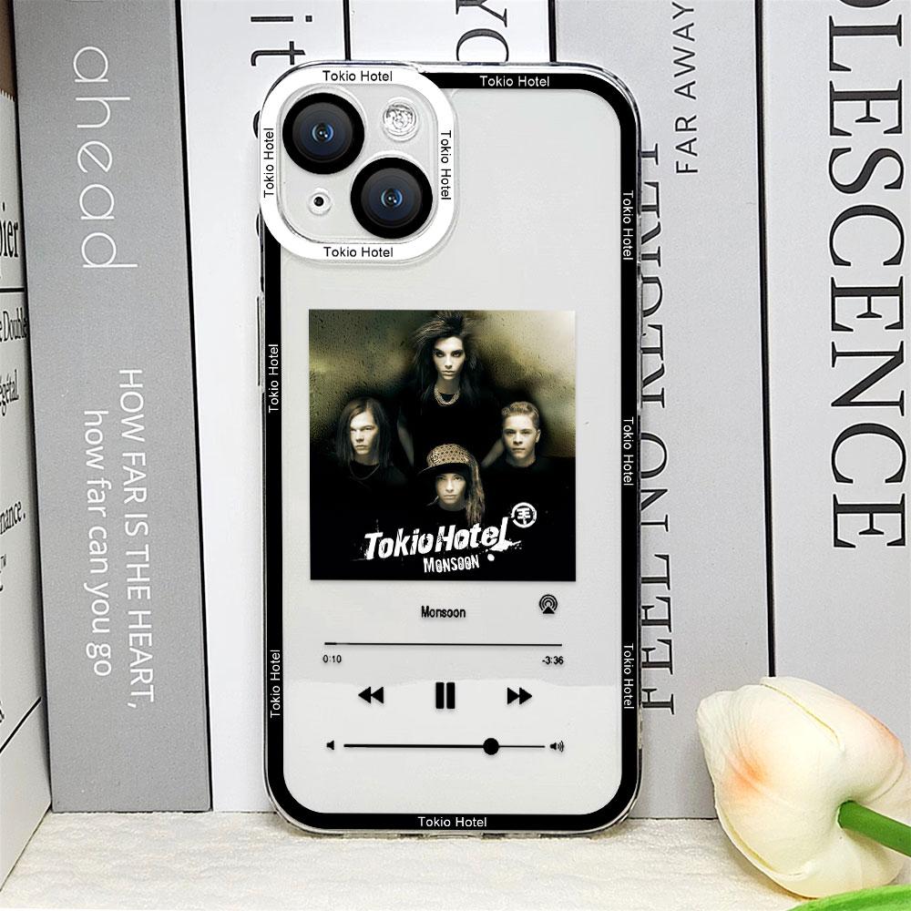 Чехол для телефона T-tokio Hotel для IPhone 16 15 14 13 12 Mini 11 Pro Max X XS 7 8 Plus Мягкий прозрачный чехол Певец Том Билл Каулиц Fundas