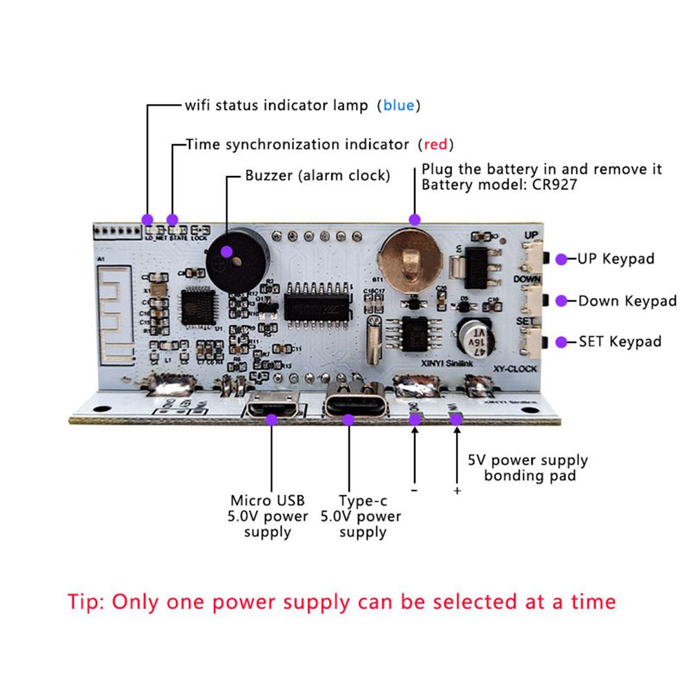 Hot XY-CLOCK Wifi Time Service Clock Module Automatic DIY Digital Electronic Clock Wireless Network Time Service