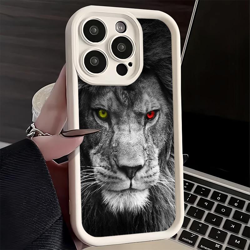 Чехол для телефона iPhone 17 Air 16E 15 16 Pro Max Лев Мужчина Король Чехол 14 Plus 13 12 Mini Мягкий Силиконовый Fundas