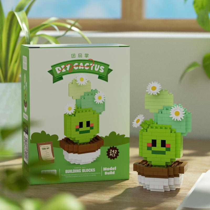 Имитация цветов, конструктор, подсолнухи, розы, суккуленты в горшках, вечные строительные блоки, букеты цветов и детские игрушки