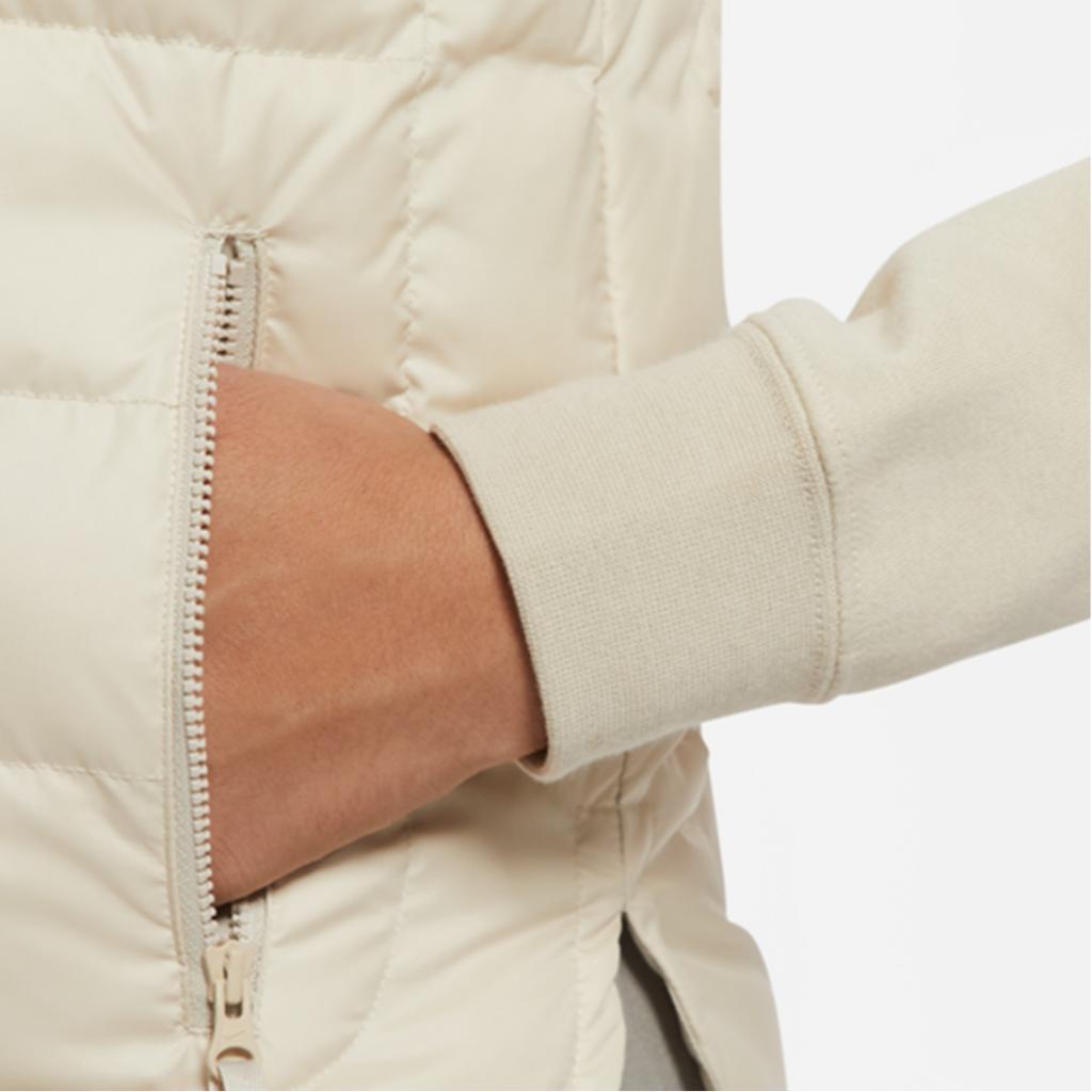 Nike Logo Print Pattern Zipper Warm Stand Collar Down Vest Women Vest White DR1591-206