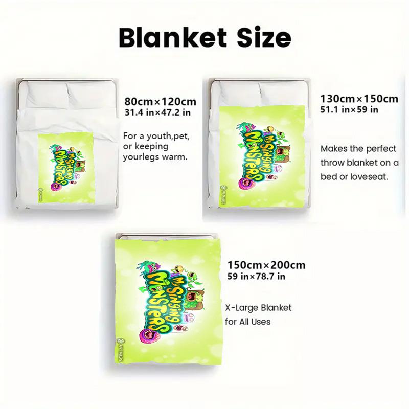 My Singing Monsters 2D Flat Pattern Flannel Blanket High quality All Seasons Warmth and Comfort Perfect for Christmas Gifts.MMT0918535
