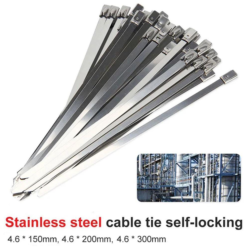 20Pcs 4.6mm Cable Zip Tie Exhaust Wrap Locking Ties Durable 304 Stainless Steel Cable Ties