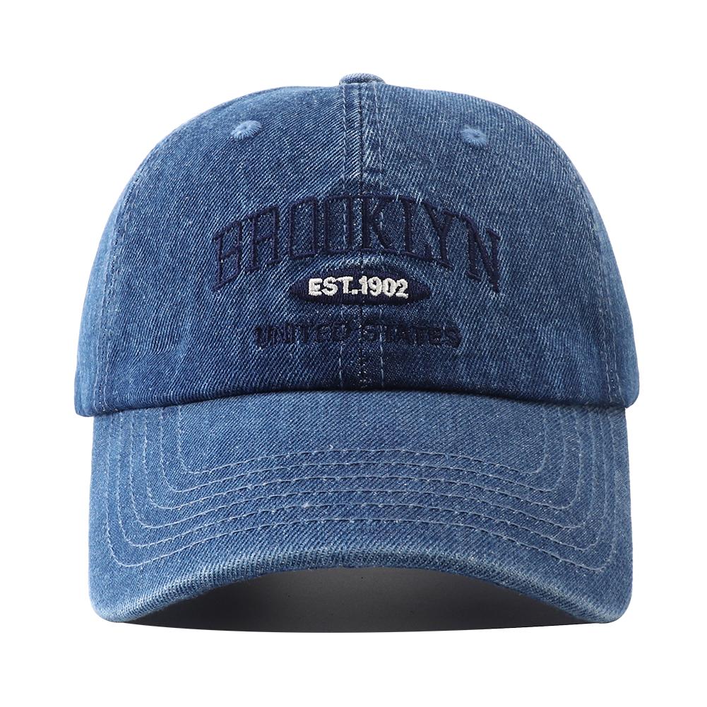 Бейсболка Snapback Регулируемая Джинсовая Вышивка Вышитая Brooklyn Модная Трендовая Кепка Уличная Повседневная Для Взрослых Стирка Спортивная Гольф Солнцезащитные Шляпы Для Женщин