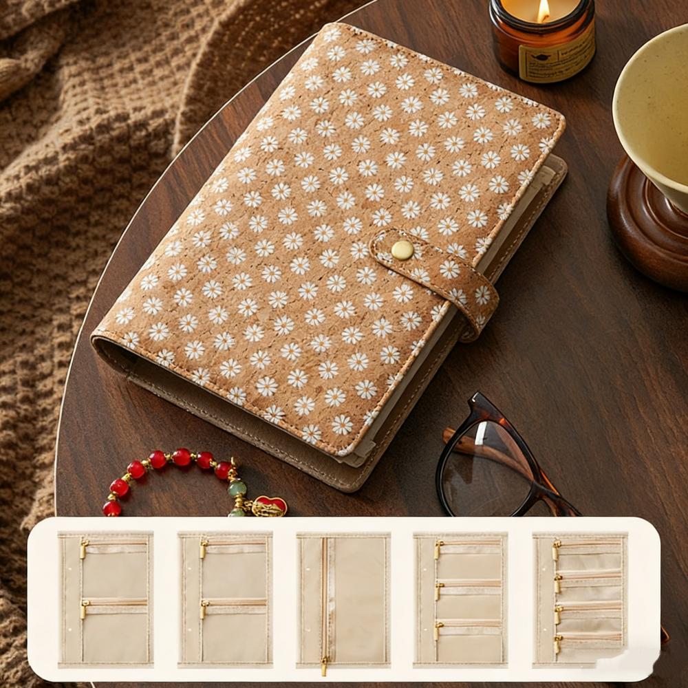 Zipper Pockets Binder Pu Leather Travel Jewelry Bag Pu Leather Storage Clear Pockets Jewelry Storage Booklet For Travel Jewelry