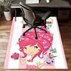 Princess Strawberry Design Area Rug Personalized Name- Non-Slip, Soft & Cozy Floor Mat for Living Room, Office - Indoor/Outdoor Carpet