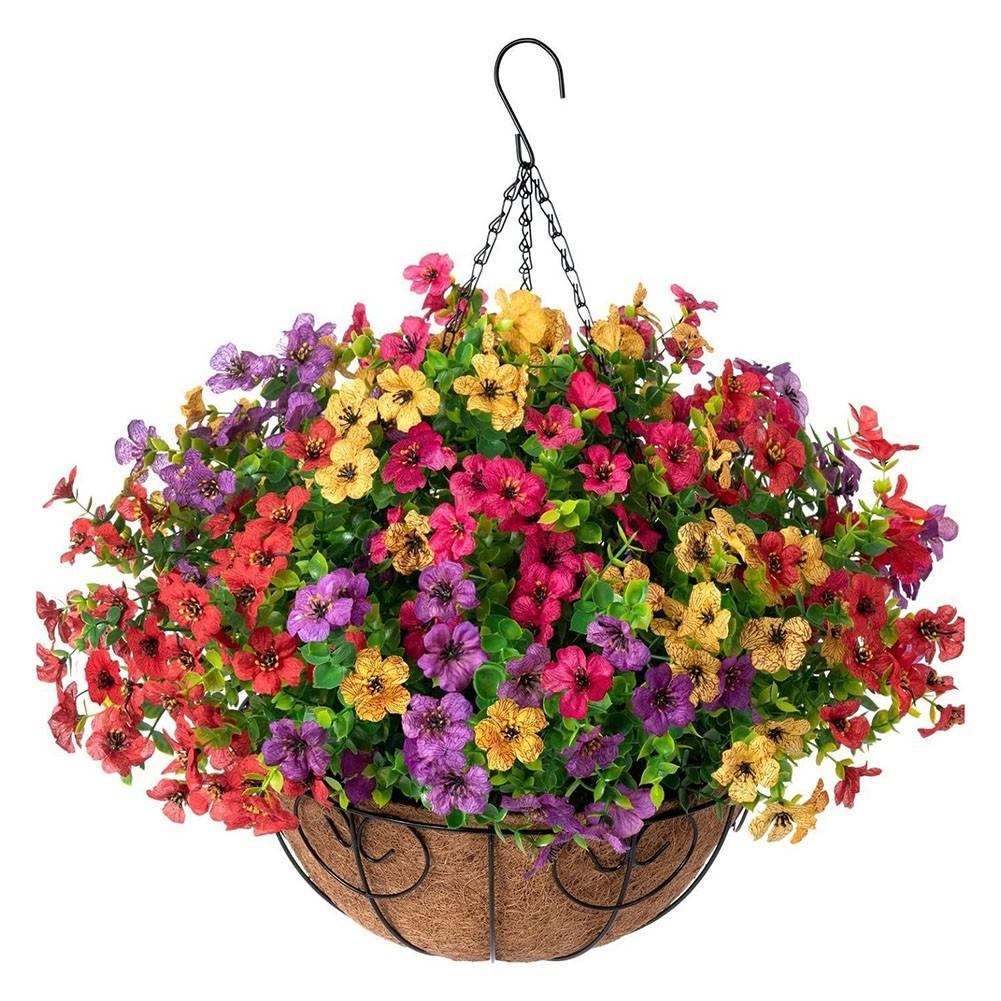 Inch Diy Basket 10 Chain With Vibrant Artificial Flowers For Decoration