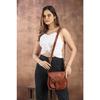 Goatter Leather Casual Sling Bag for Girls and Women. Stylish Cross-Body Brown Bag.