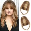 Women Clip-in Bangs Natural Wispy Forehead Hair Extensions Faux French Bangs Girls