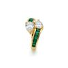 Bague - LUXENTER - Juini - Plaqué or jaune 18 carats - Zirconie émeraude - Largeur 16,5 mm