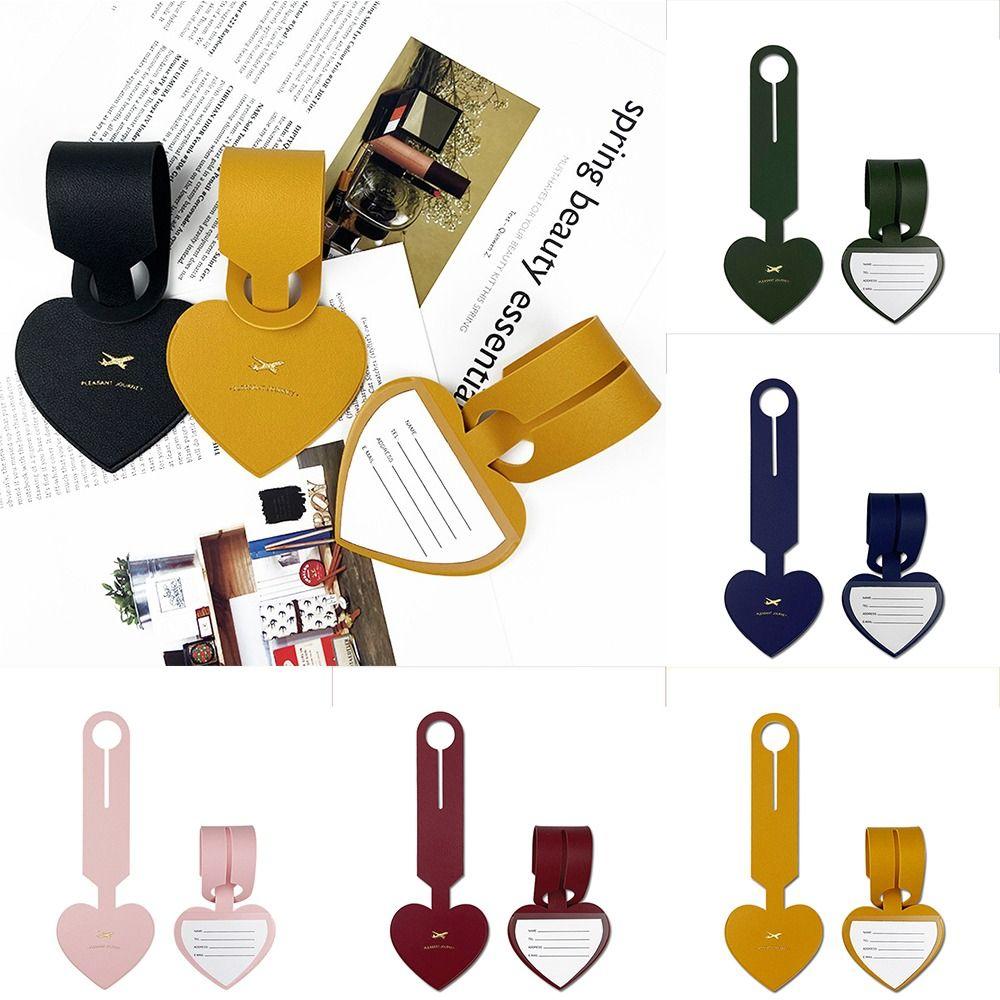 Boarding Pass Love Shape PU Luggage Tag Airplane Suitcase Tag Information Card Men