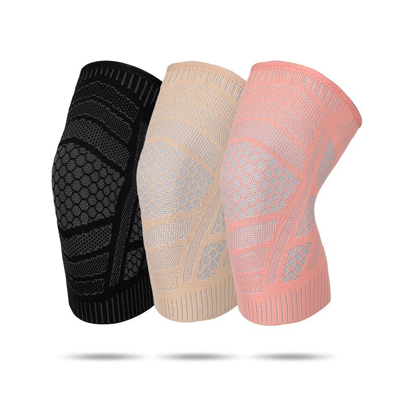 Knitted Sports Knee Pads Elastic Compression Anti-slip Protective Gear for Men and Women in Ball Sports