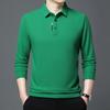 Осенняя новинка, длинная мужская рубашка поло с лацканами, молодежная деловая тонкая однотонная мужская одежда с длинным рукавом