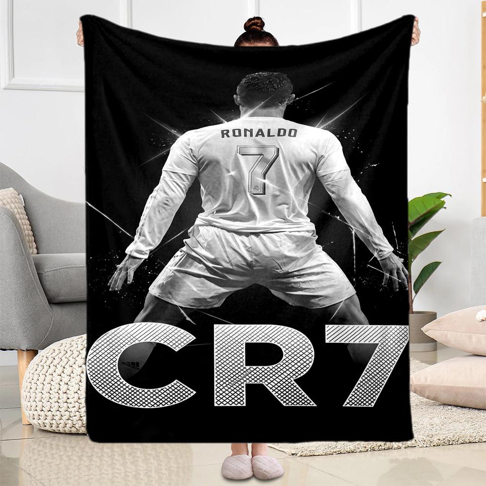 Ronaldo's Iconic Number Seven Blanket Ultra-Soft Suitable for Office Chair Livingroom Chair Four Seasons Universal Digital Print