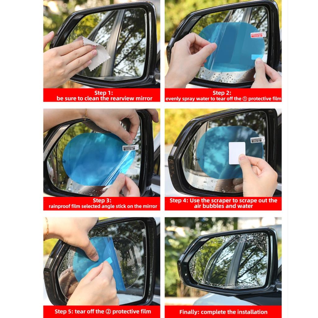 FONKEN 2 шт./компл. непромокаемые автомобильные аксессуары, прозрачная пленка для зеркала автомобиля, мембрана, противотуманная, антибликовая, водонепроницаемая наклейка, безопасность вождения
