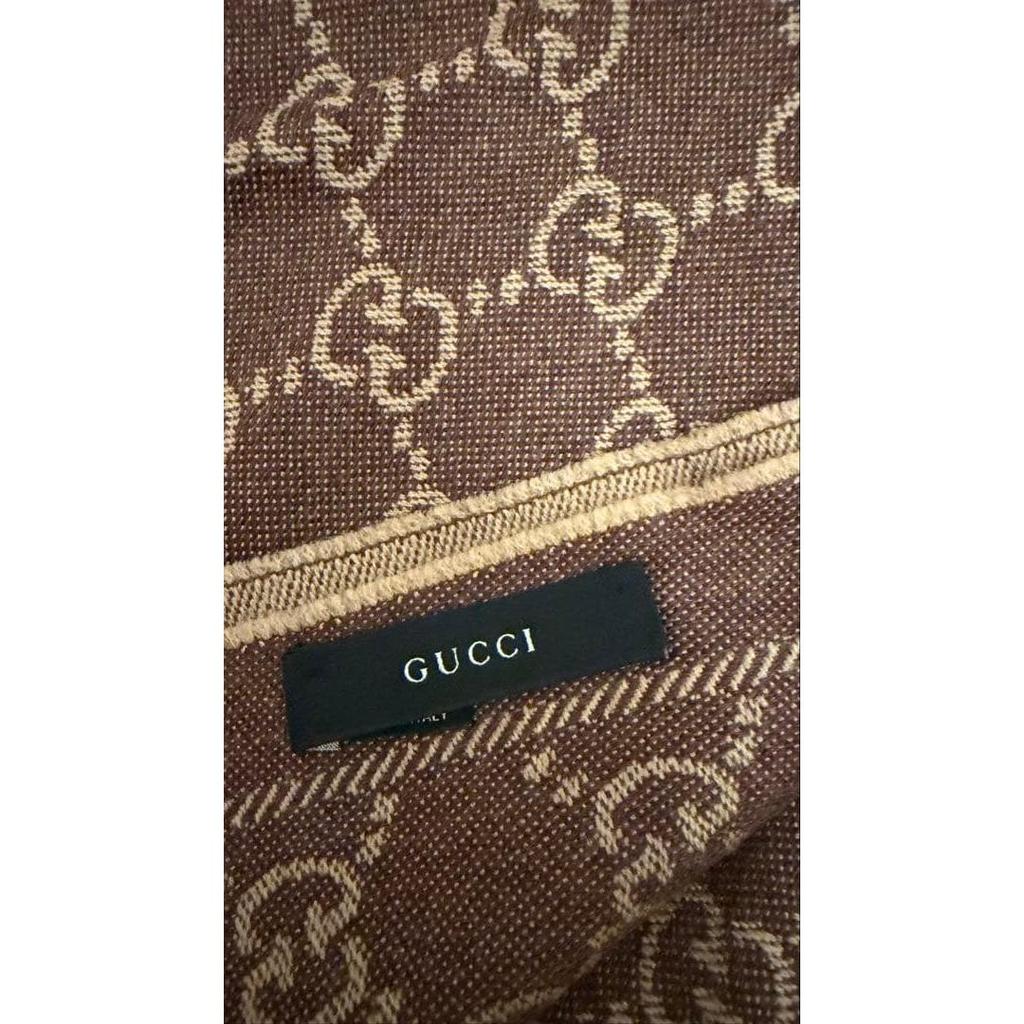 Б/у Платок GUCCI с логотипом GG 70x195см
