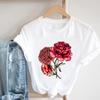 (Asian Size) Women Print Tee Top 90s Flower Lovely Trend Cute Sweet Clothing Fashion Tshirt Lady Female Casual Short Sleeve Graphic T-shirt