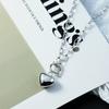 925 Sterling Silver Heart Shape Charm Pendant Choker Necklace For Girl Women Statement Wedding Jewelry Dz834