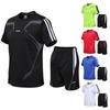 Men's Running Tight T-shirt Sports Set Gym Fitness Top with Beach Pants 2PC Sportswear Quick Drying Fashion Plus Size Clothing