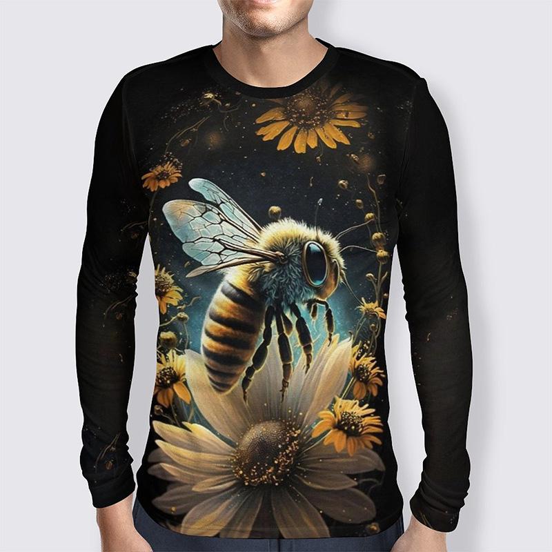 Милая сотовая пчела 3D принт с длинным рукавом футболка для мужчин и женщин одежда повседневная мода уличная спортивная дышащая футболка топы для мужчин
