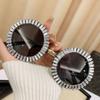 Fashion Rhinestone Sunglasses Steampunk Women Spectacles Convenient Beach Party Sun Glasses  Travel