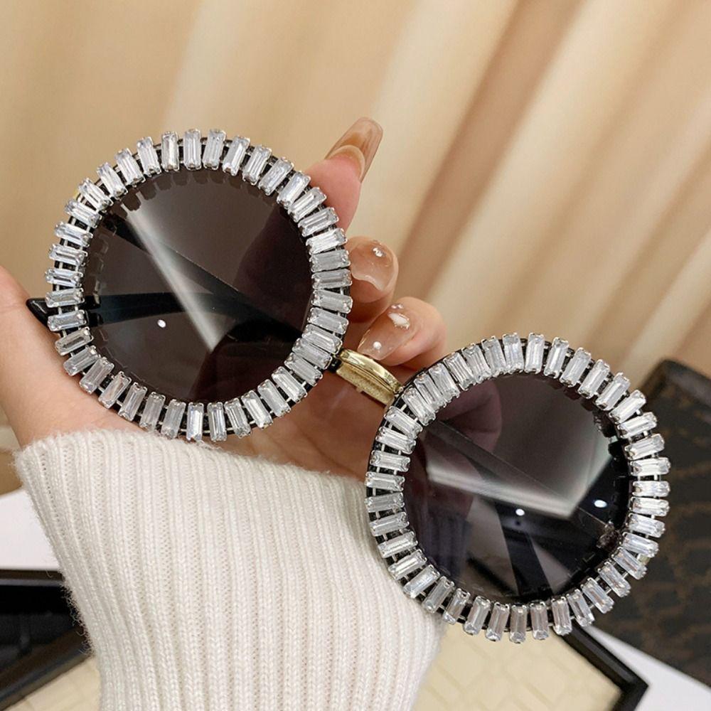 Fashion Rhinestone Sunglasses Steampunk Women Spectacles Convenient Beach Party Sun Glasses  Travel