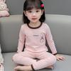Комплект хлопковой пижамы на флисовой подкладке для девочек на осень/зиму - Теплая детская домашняя одежда для младенцев и малышей