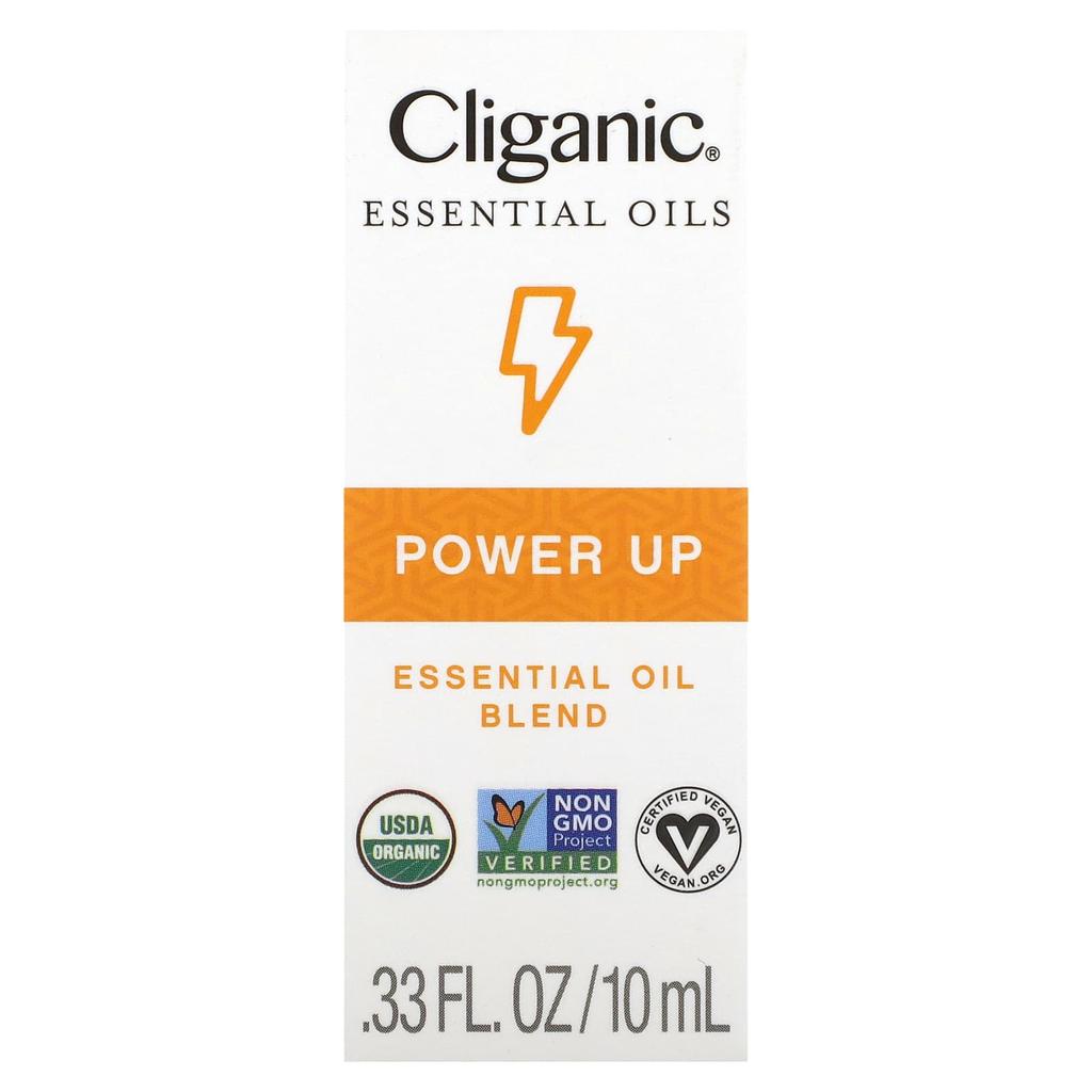 Cliganic Essential Oil Blend, Power Up, 0.33 Fl Oz (10 Ml)
