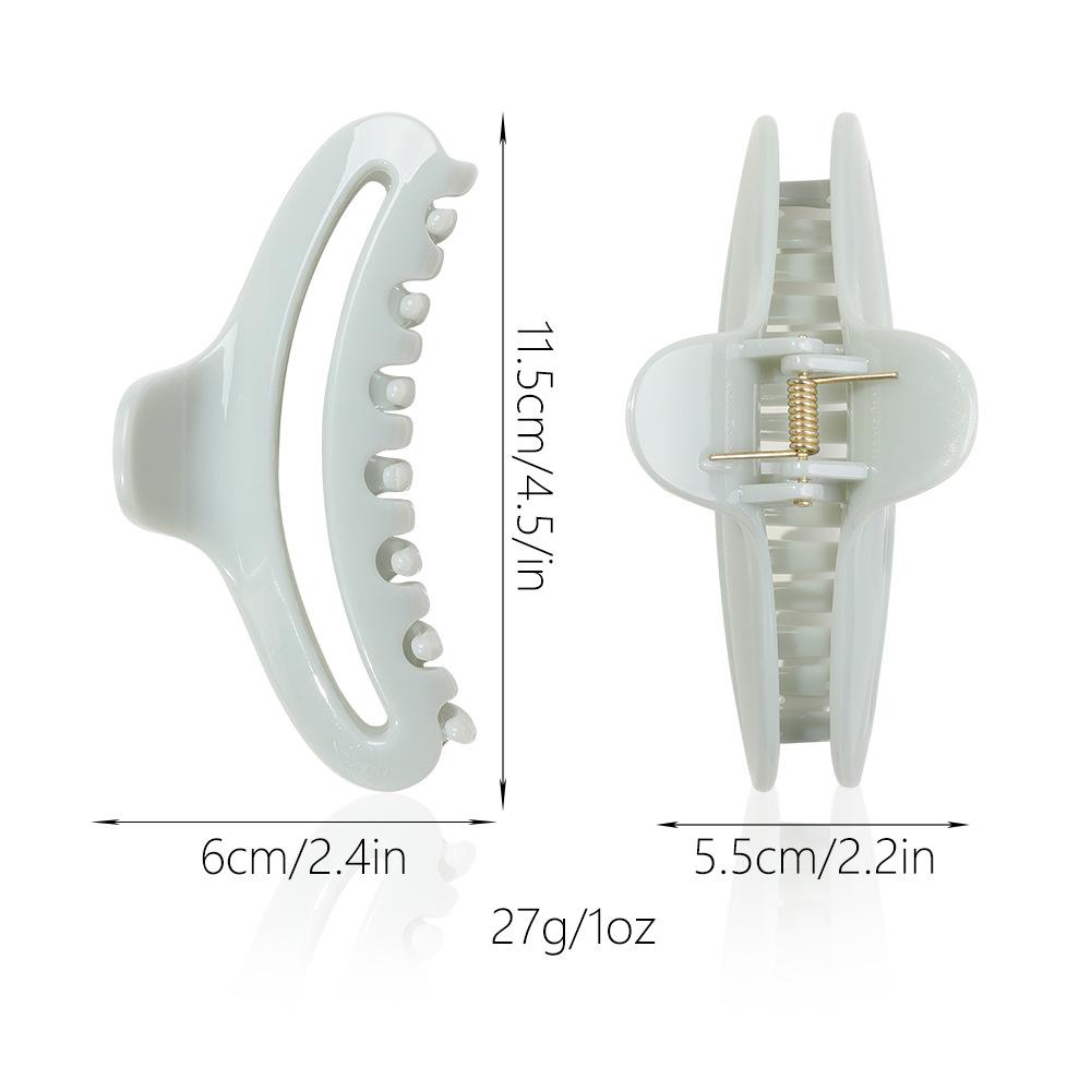 Jelly-colored hollow crescent hairpin PS high-end arc texture shark clip plate hair ponytail grip hair ornament