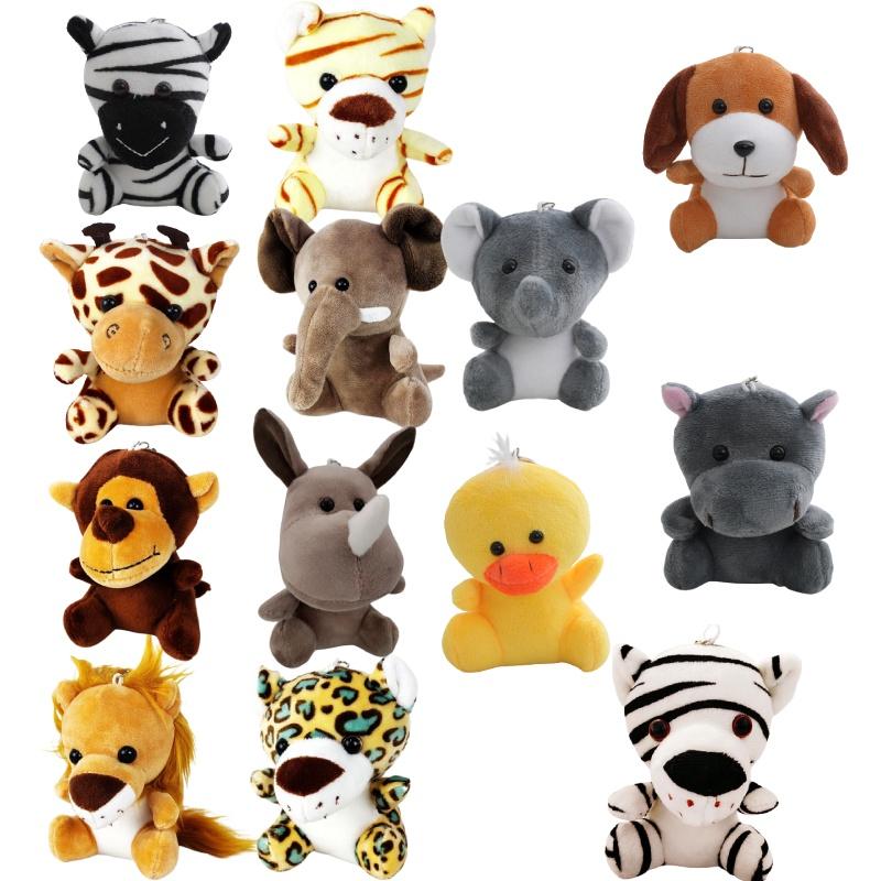 Оптовые куклы-игровые автоматы с лесными животными, плюшевые игрушки «Тигр и лев» четыре дюйма, брелоки, украшения и аксессуары, плюш, ПП хлопок, настраиваемые)